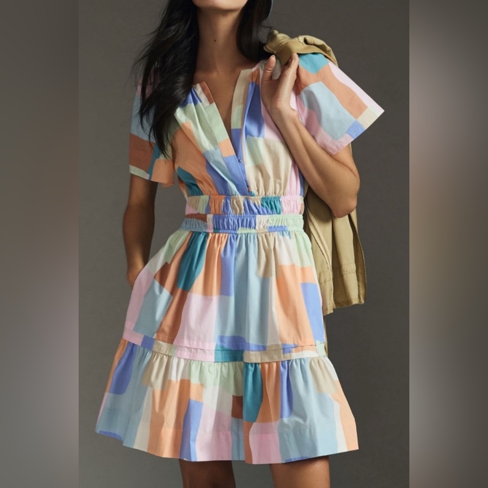 Anthropologie Somerset mini pastel color block dress